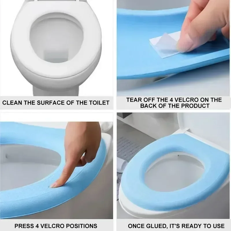 O-shape Waterpoof Soft Toilet Seat Cover Bathroom Washable Closestool Mat Pad Cushion Toilet seat Bidet Toilet Cover Accessories