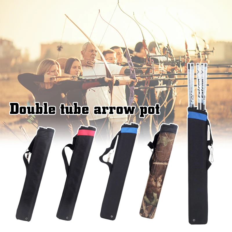 

Oxford Cloth Double Tube Arrow Quiver Arrow Bag Waist Hanging Archery Arrow Holder Storage Carrying Pouch Outdoor Accessories