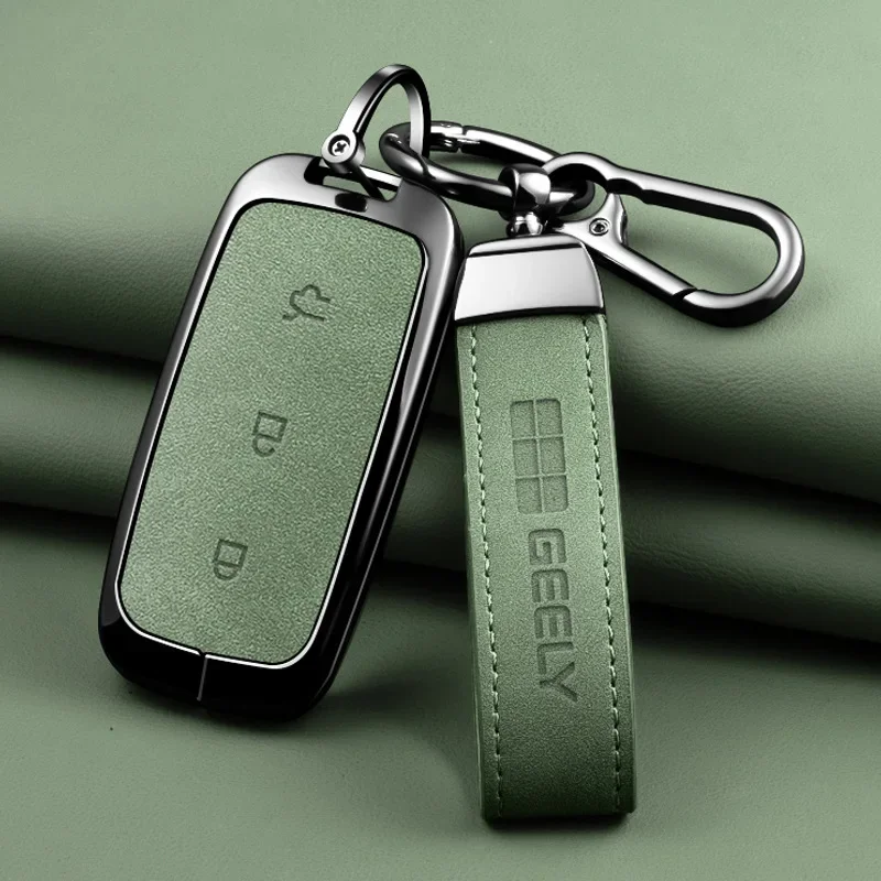 Auto-Zubehör Zinklegierung Leder Schlüsselhülle für Geely Galaxy EX5 E5 L6 L7 EMI NO.1 Proton e.MAS 7 5 E8 Starry 8 Schlüsselhalter – Detail 5