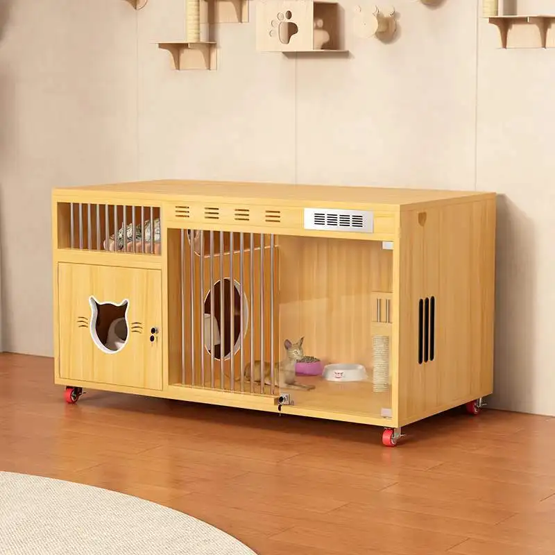Cat Villa Solid Wood Cat Nest Thermostatic Cat Cabinet Three-layer Luxury Pet Display Cabinet Home Breeding  House Foster