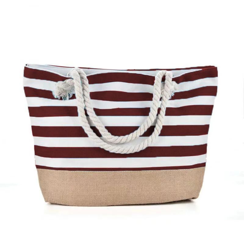 New Canvas Handbag for woman Lady Fashion Beach Luxury design Bags Rope Handle Shoulder Bag