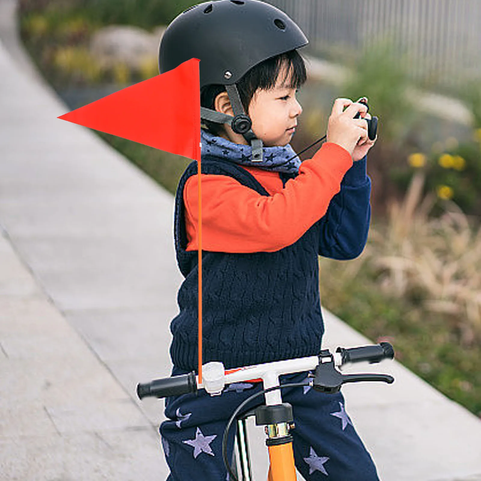 

2Sets 's Mountain Bike Flag Durable Safety Bicycle Warning Flag High Strength Detachable Pole Compact Bike Accessories