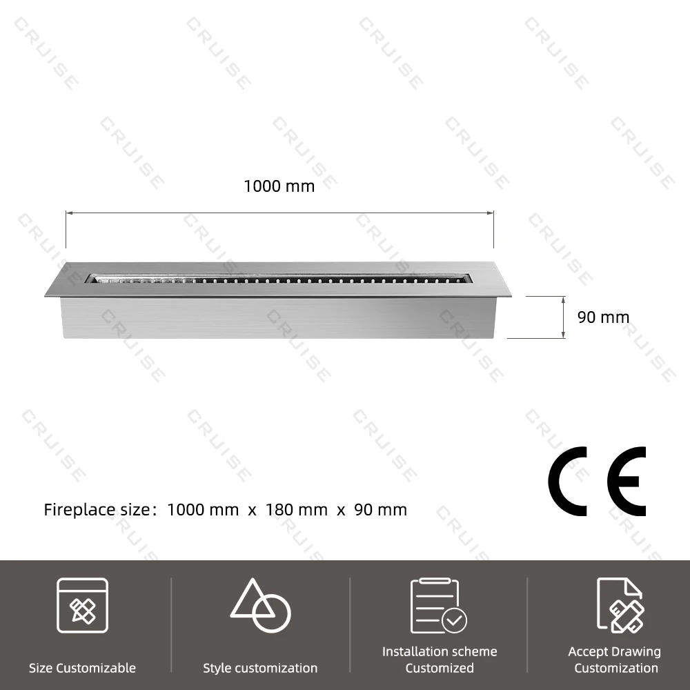 كروز غير التدخين حجم مخصص جزءا لا يتجزأ من تصميم الحفاظ على الطاقة في الهواء الطلق 800 مللي متر دليل الكحول الحيوي الإيثانول الموقد الموقد