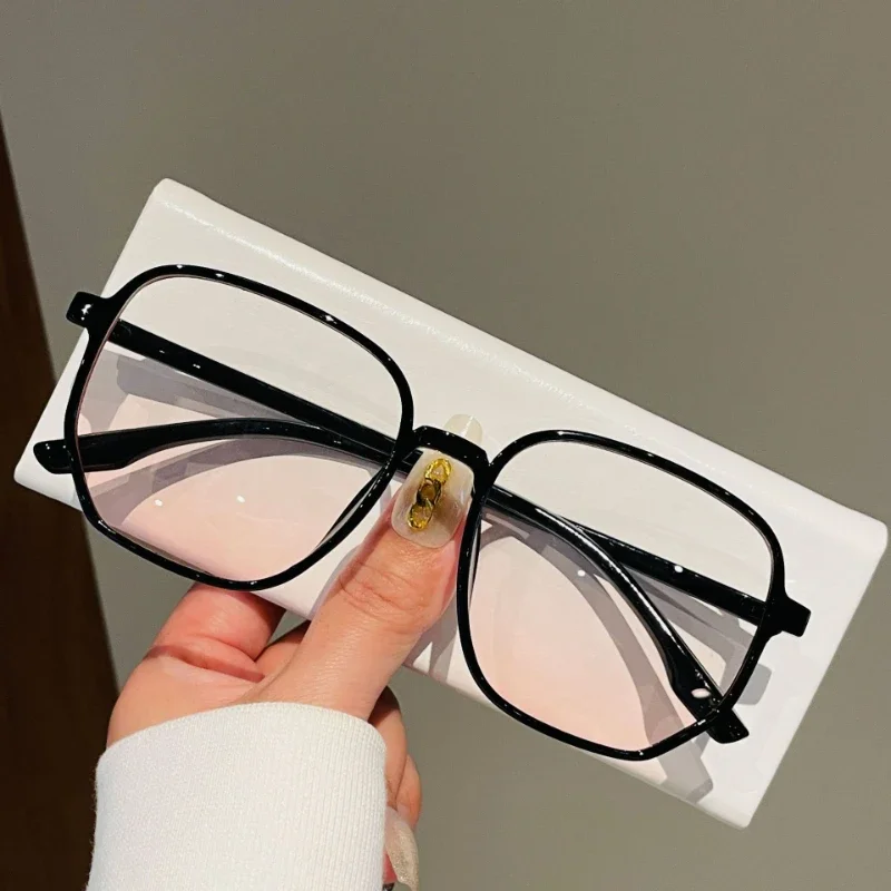 New Pink Gradient Myopia Glasses Men Women\'s Trendy Anti-blue Light Eyeglasses Minus Diopter Short Sighted Eyewear for Ladies