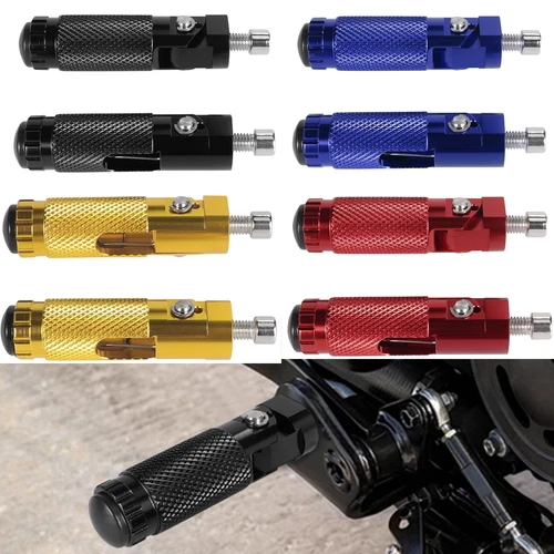 Imagen 1 del producto Reposapiés plegables universales M8 para motocicleta, juego de pedales traseros, pieza de aluminio CNC para motocicleta, 2 uds.