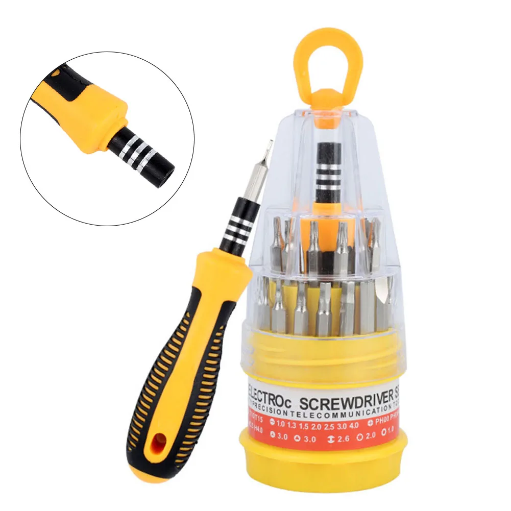 Precision 31 In1 Screwdriver Bits With Handle Set Screw Driver Bits For Watches Keyboards Toys Mobile Phone Repair Kit Tools