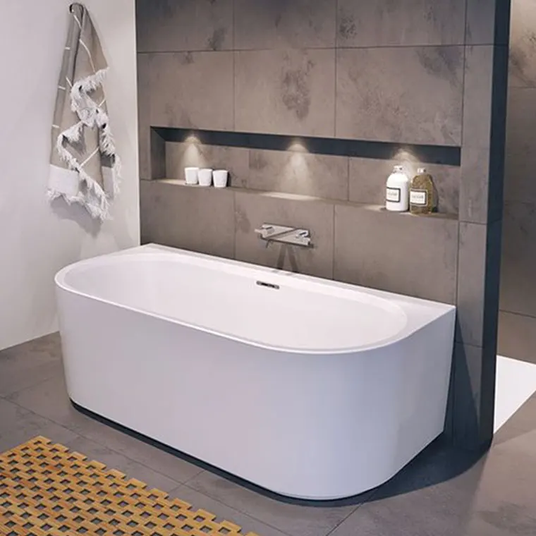 Artificial Solid Stone Acrylic Bathtub Freestanding Soaking Bathtub For Bathroom Hotel