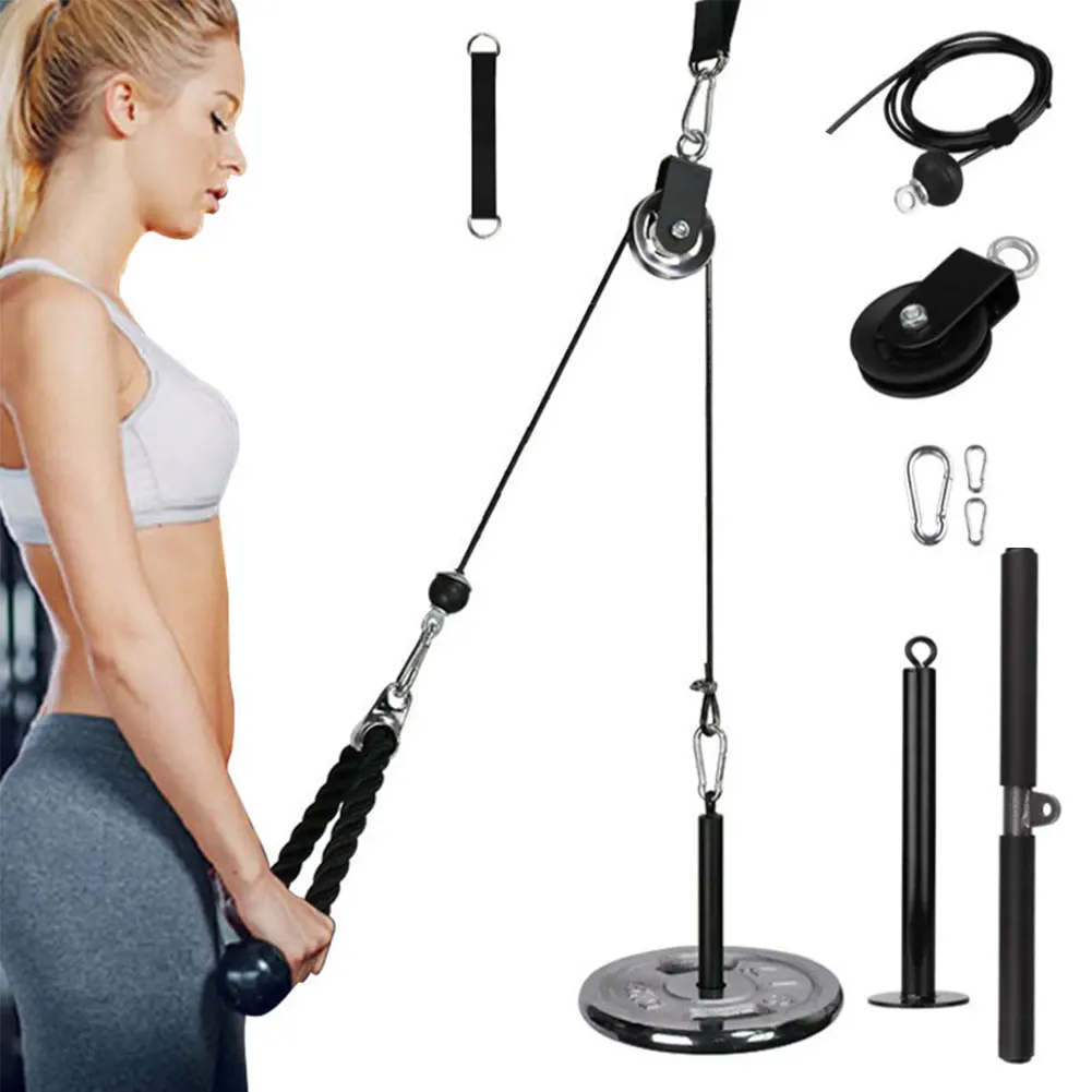 

Fitness DIY Pulley Cable Machine Attachment LAT Pull Down Cable Machine Attachments for Biceps Curl Forearm Triceps