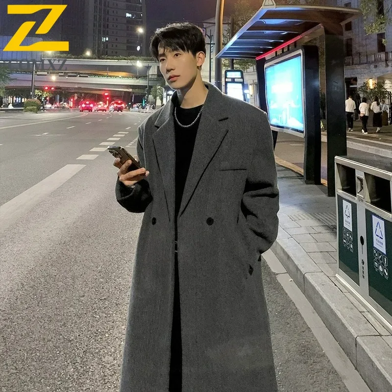 

COMXZ мужское полушерстяное пальто ветрозащитное удобное деловое офисное плащ для гольфа офисное элитное брендовое длинное шерстяное пальто