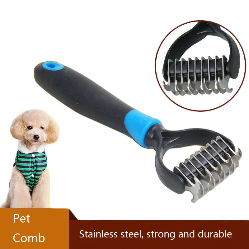 

Pet Dog Comb Hair Remover Cat Comb For Long Hair Curly Dogs Cats Removal Undercoat Pet Brush Rake Dematting Brush Dog Supplies