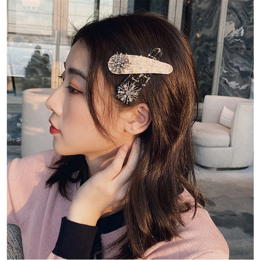 New Retro Style Bangs Clip Girls BB Clip Ladies Luxury Barrettes Camellia Flowers Hair Clips Headwear Accessories