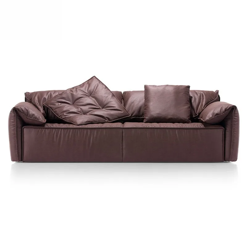 Fa Italian first-layer cowhide fabric sofa living room small apartment furniture modern simple style