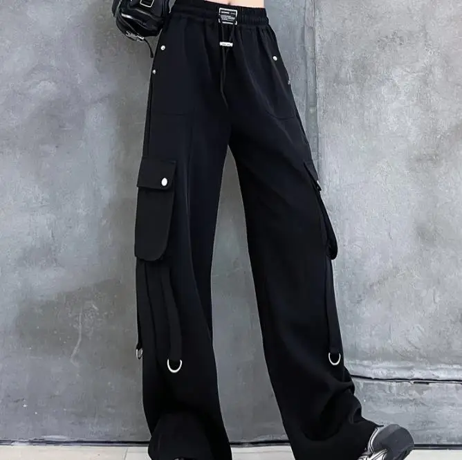 Women's Wide-Leg Pants Autumn New Elastic Waist Straight Slimming Overalls Female Solid Color Suit Pants Wholesale