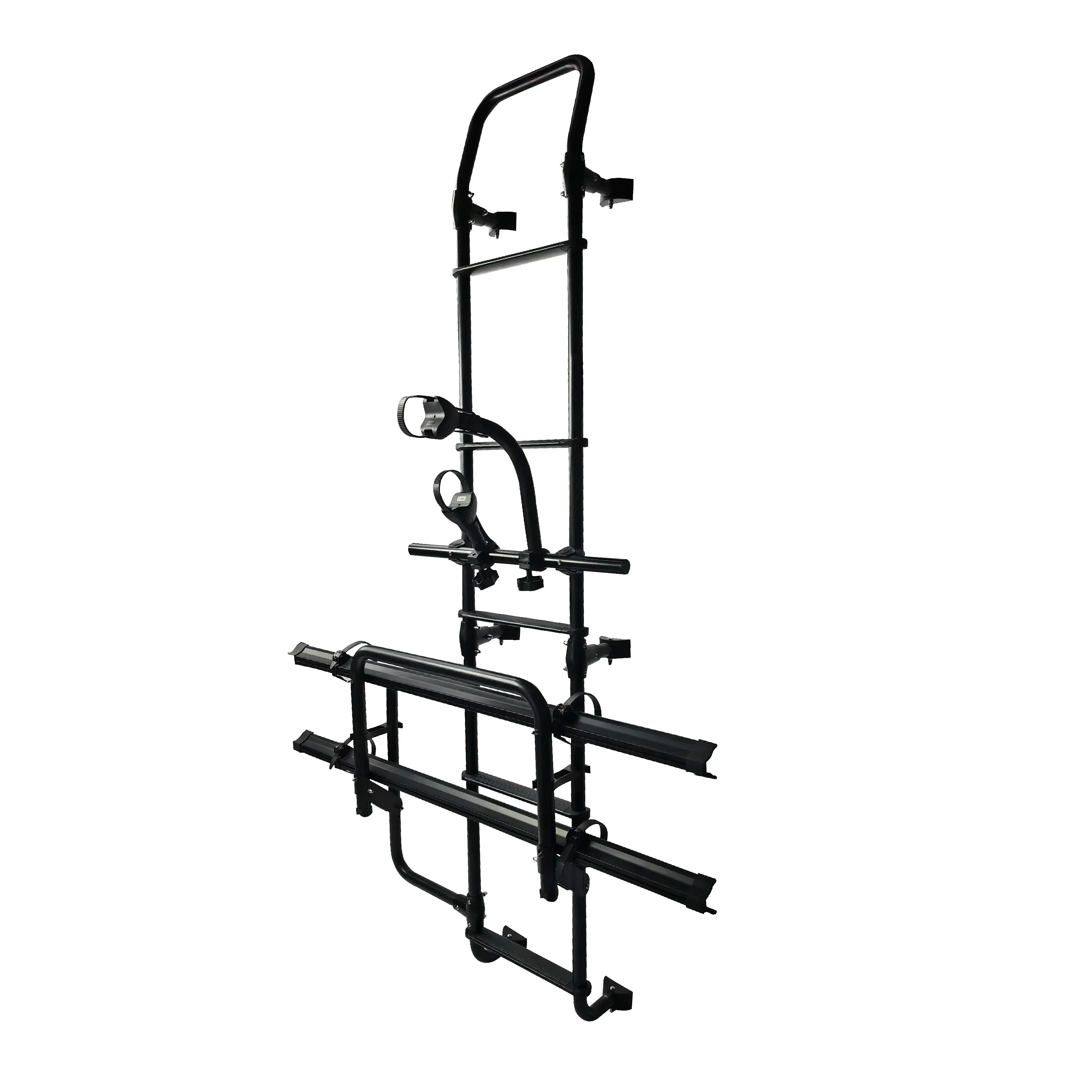 2025RV part accessories back folding bike carrier +ladder motornome ladder bike carrier combination exterior parts two in one