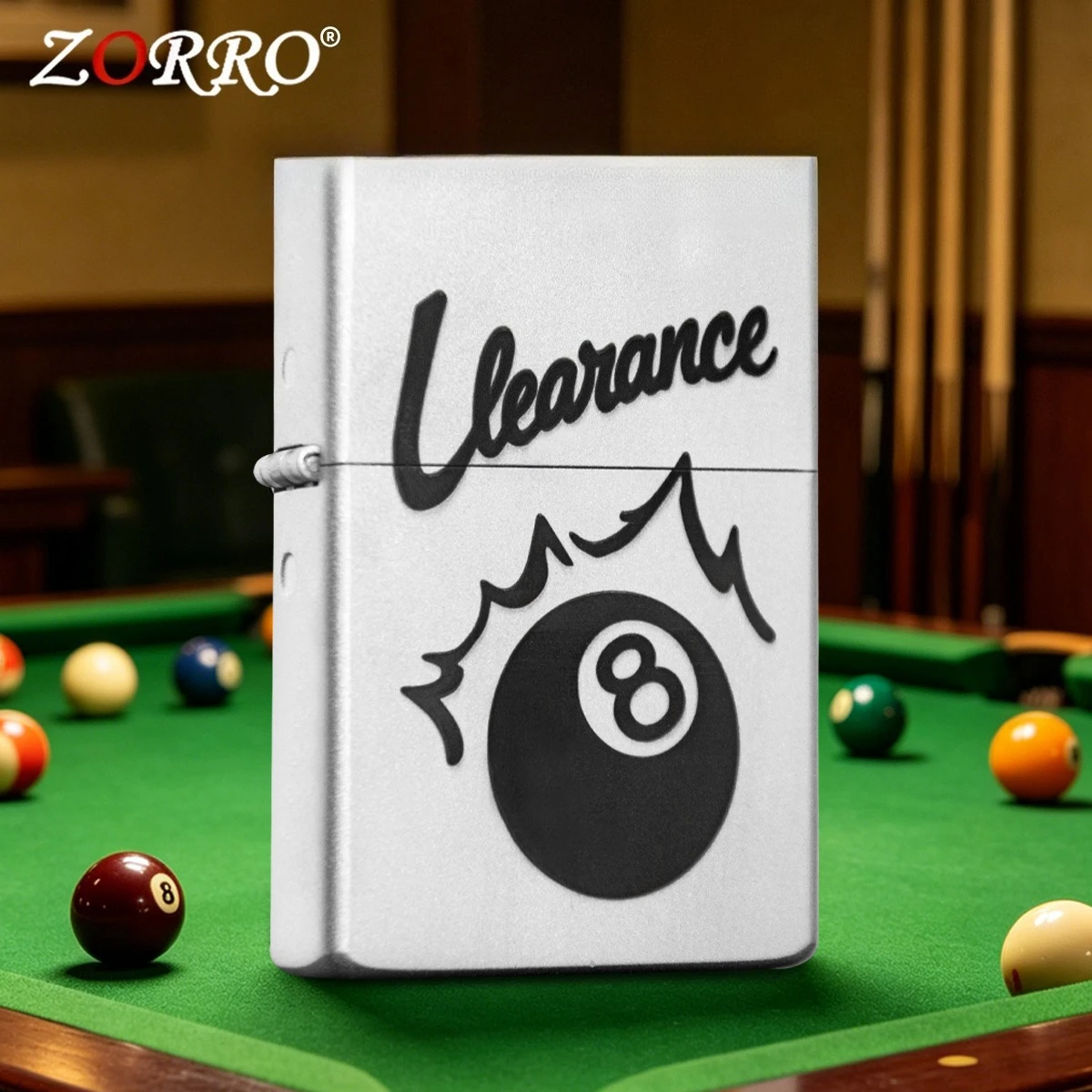 2026 NEW ZORRO Sand Chrome Lucky No. 8 Kerosine Lighter, Retro Carved Personalized Men's Holiday Gift