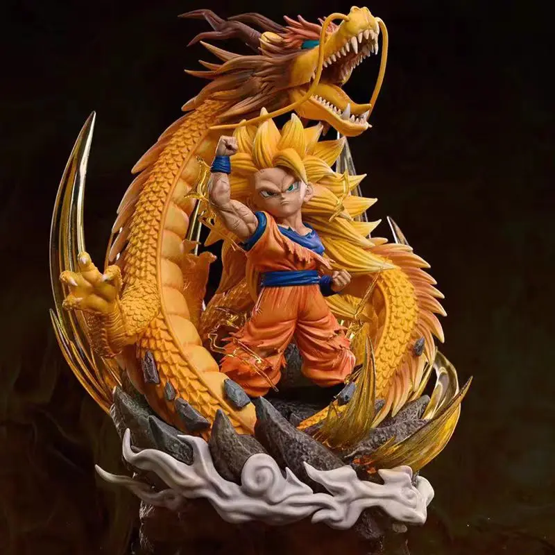 

Q версия аниме Dragon Ball Dragon Fist Super 3 Son Goku Super Saiyan Gk Статуя игрушки Коллекционная модель куклы подарок для детей