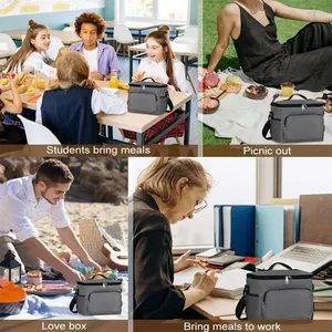 Tragbare thermische Lunchbox, langlebige Kiste, wasserdicht, Bürokühlschrank, verstellbare Schultergurt Lunchbox, isolierte Hülle, 1PC 12 Hauptverkaufsbox mit Thermo -Tasche - №12