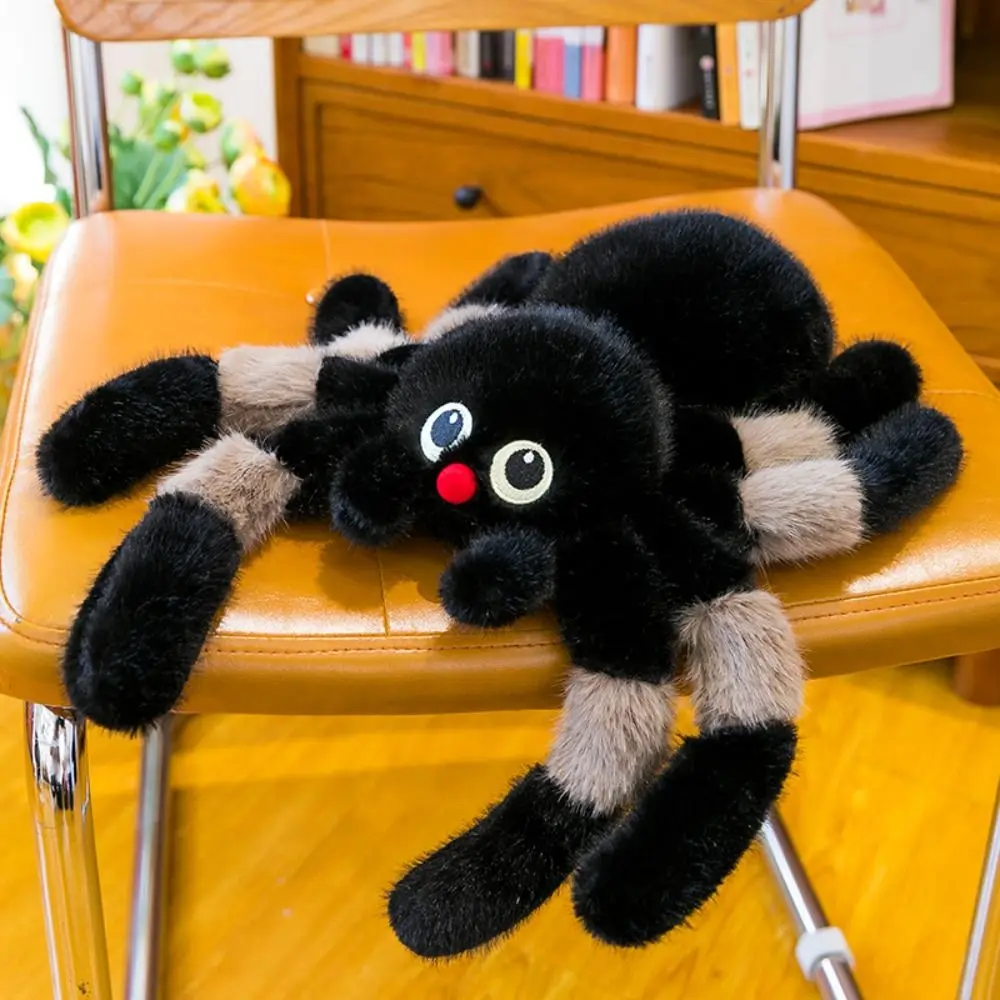 Holloween décor coloré oeil araignée en peluche poupée moelleux Simulation araignée en peluche Animal jouet confortable interactif