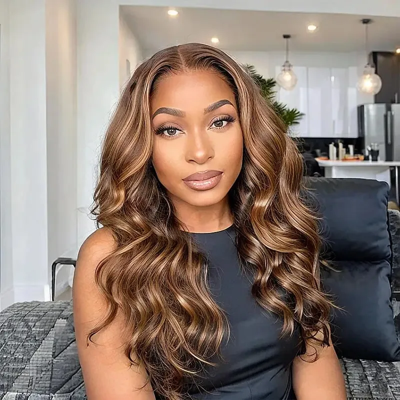 

20 Inch Highlight Transparent 13x4 Lace Front Human Hair Body Wave Lace Frontal Wig Brazilian 200 density For Black Women