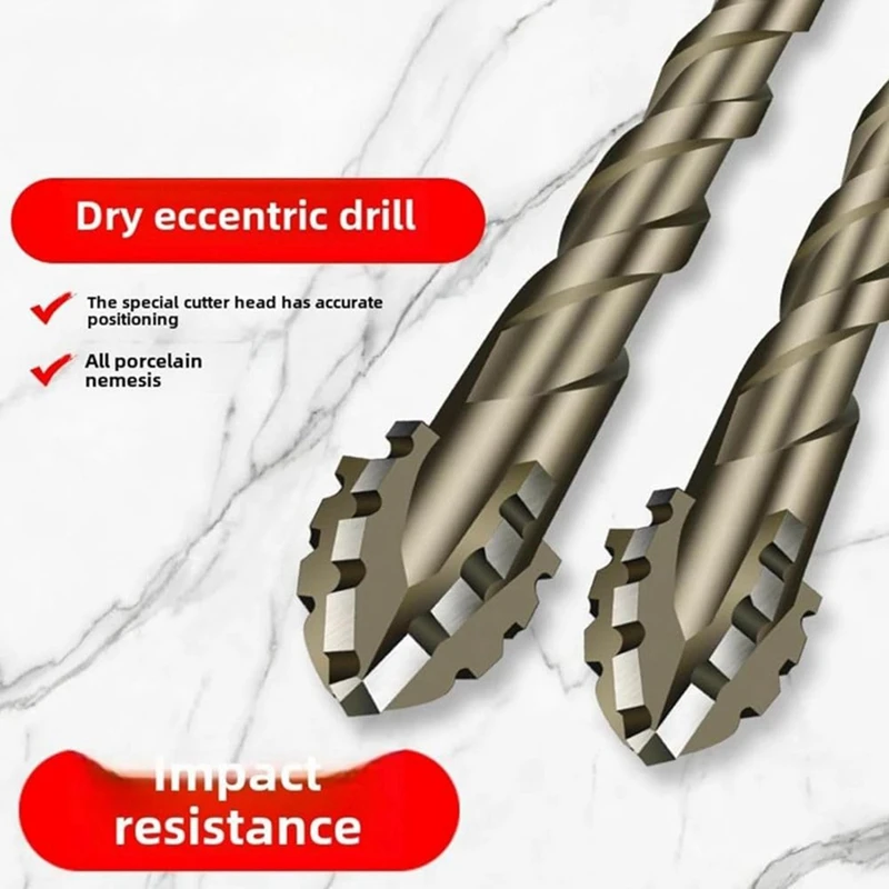 ABPP-10PCS Broca excéntrica de diente de sierra de cuatro flautas, juego de taladro y grifo eficiente, juego de brocas multifunción