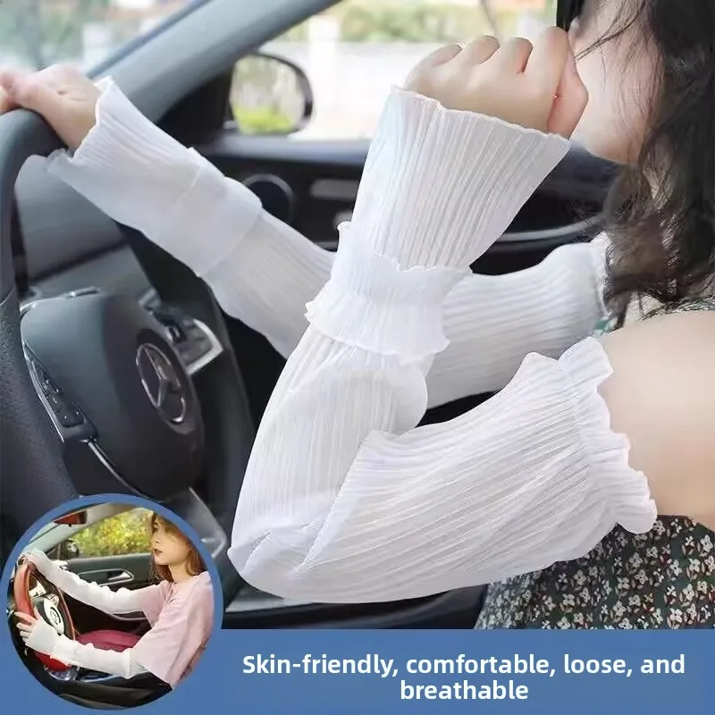 ฤดูร้อนขับรถผ้าไหมน้ําแข็งหลวม Fit Sun Protection Sve ครอบคลุมบางเกราะ Fairy Lace UV Protection ถุงมือผู้หญิง