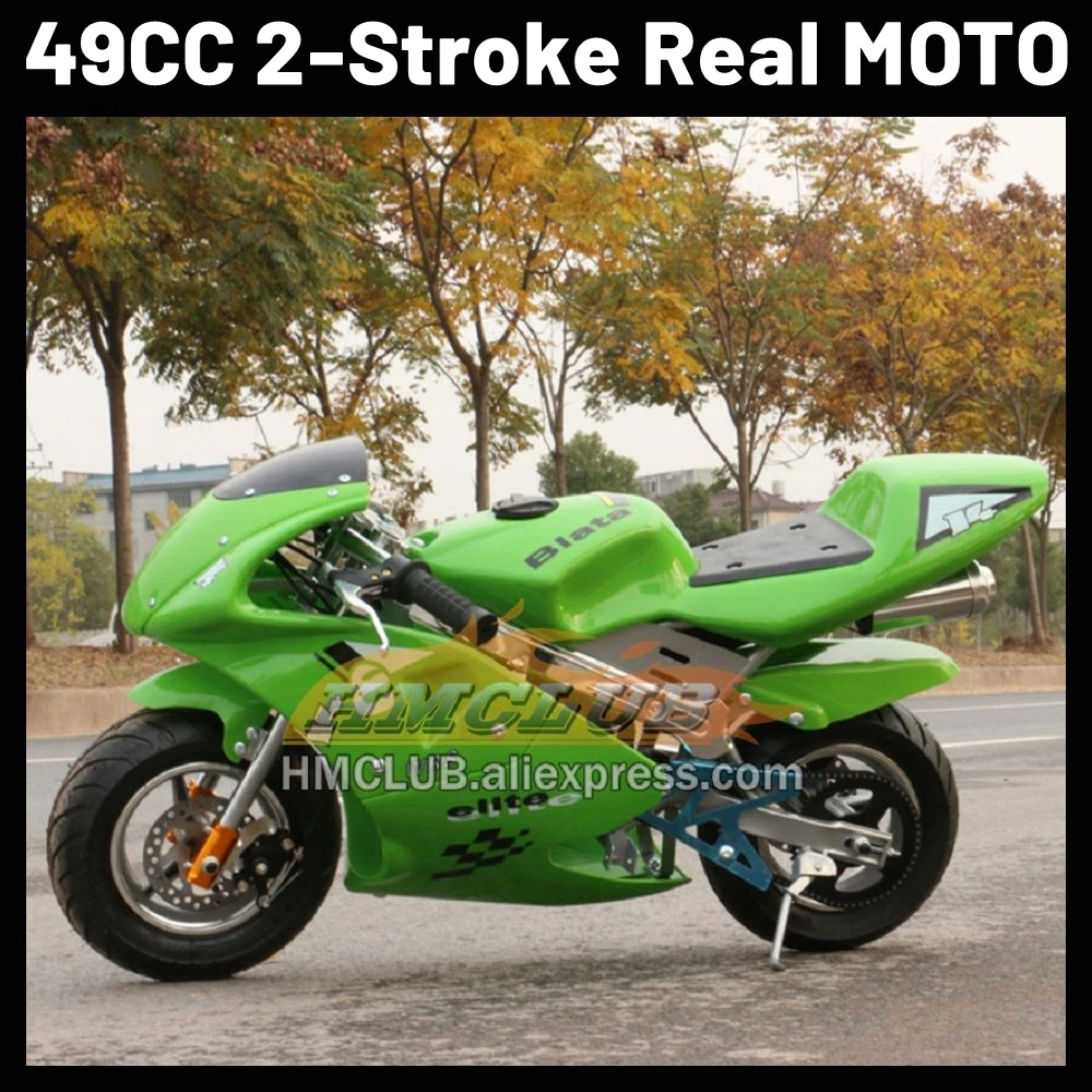 40Colors 49CC/50CC Two Stroke Gasoline Motorcycle Motorbike Racing MOTO Pocket Bike For New Year Birthday Holiday Festival Gifts