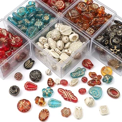 20g/bag acrylic retro gold stroke mixed style beads scattered beads handmade DIY making bracelets, necklaces, earrings, jewelry