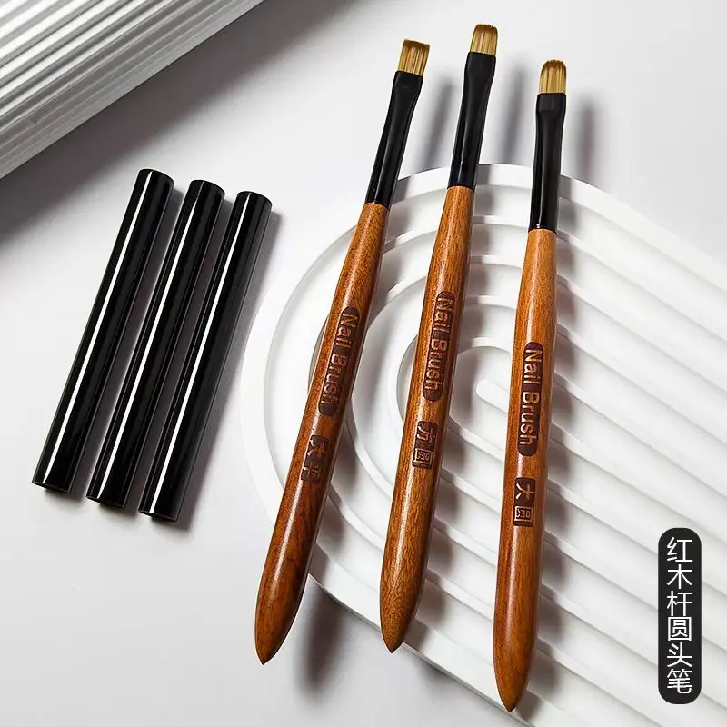 

1/6Pcs Wooden Handle Reusable Anti-Slip French Lines Flower Painting Brush DIY Fine Details Manicure Tools