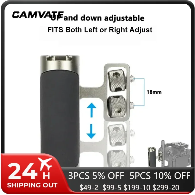 CAMVATE Side Handle with Dual 1/4\