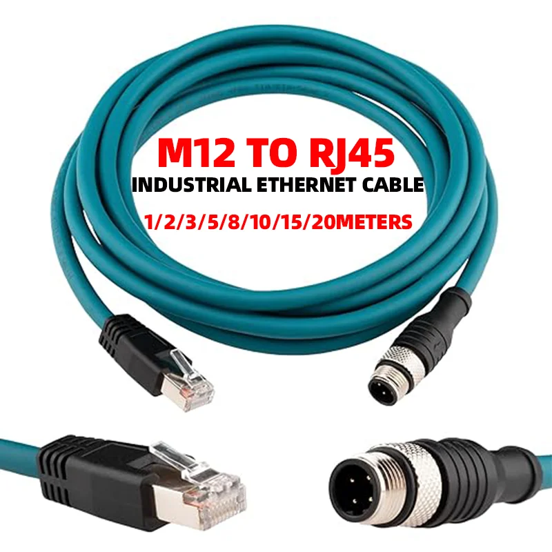 

M12 8Pin X-encoded Male to RJ45 Industrial Ethernet Connector Line Gigabit Data Transmission Network Cable 8P X-type Coding Wire