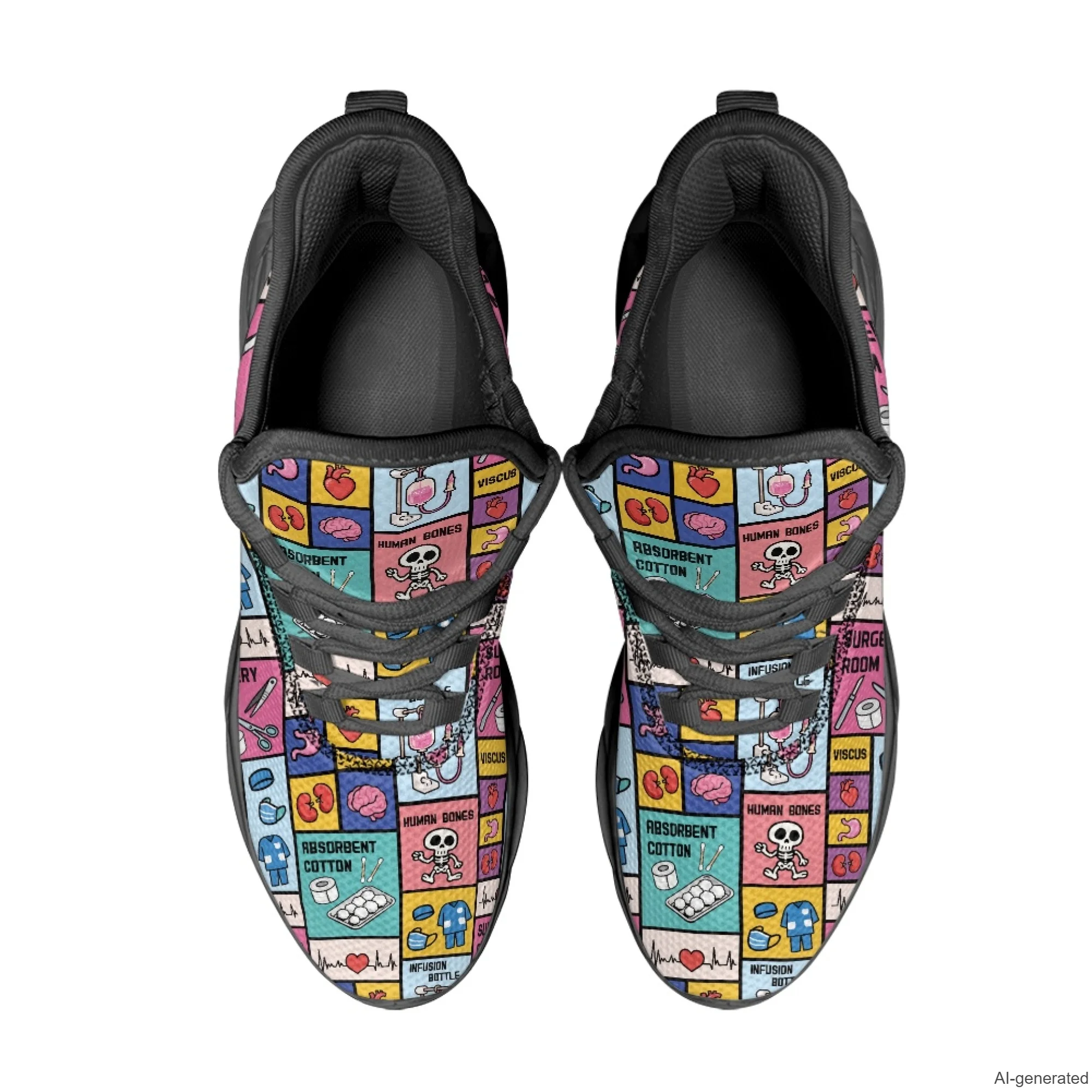 XIXIRIMIDO Max Soul Shoes Medical Pattern Print Running Shoes for Men Casual Fashion Women Snakers Walking Shoes 35-48