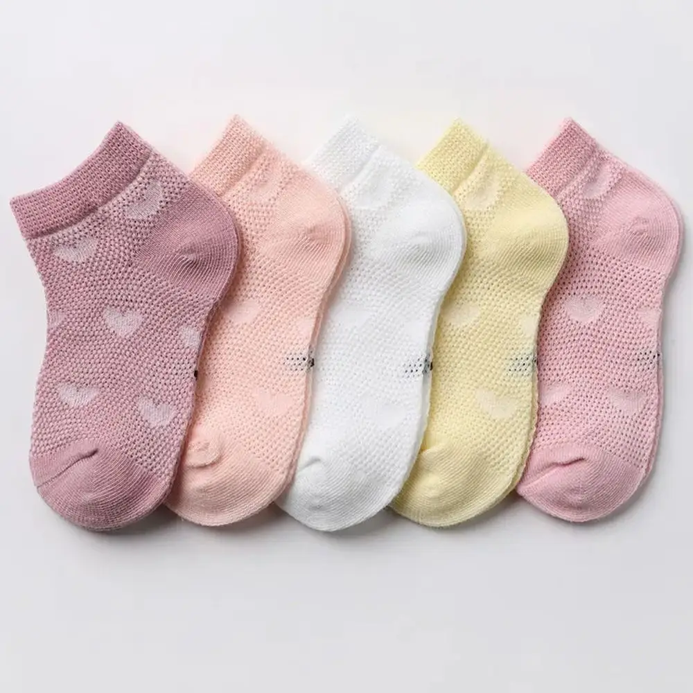 5Pairs Fashion Soft Socks Mesh Breathable Cotton Sock Sweat Absorption Short Socks Spring Summer
