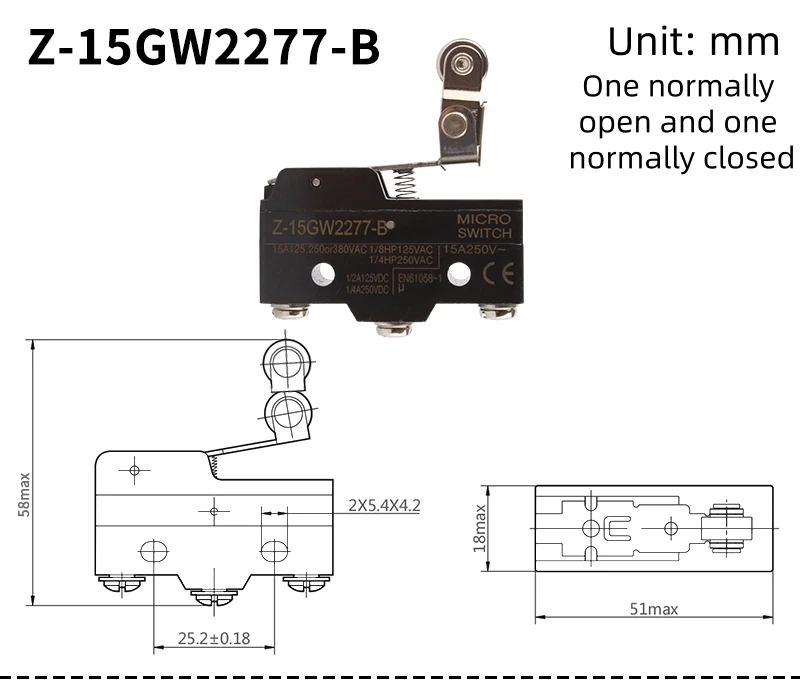 Silberkontakt 15A Endschalter, Fahrschalter, Mikroschalter LXW5/Z-15GQ/GW22/GQ21/GQ22 – Detail 9