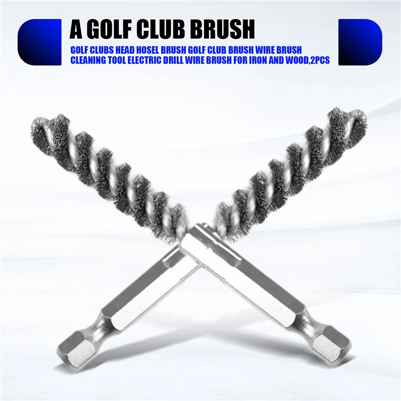 2Z-Golfclubs Hoofdslangborstel Golfclubborstel Staalborstel Reinigingsgereedschap Elektrische boor Staalborstel voor ijzer en hout
