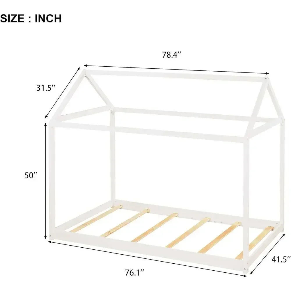 White Wooden Bunk Bed for Kids - Suitable for Boys and Girls
