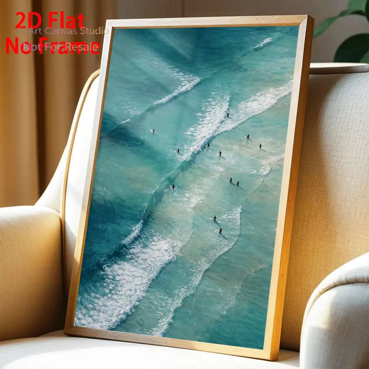 2D Flat, 2D Flat, 1pc Two-Dimensional Flat Ocean Surf Artwork, Designed in a Nautical Theme, Perfect for Wall Decoration. Thi