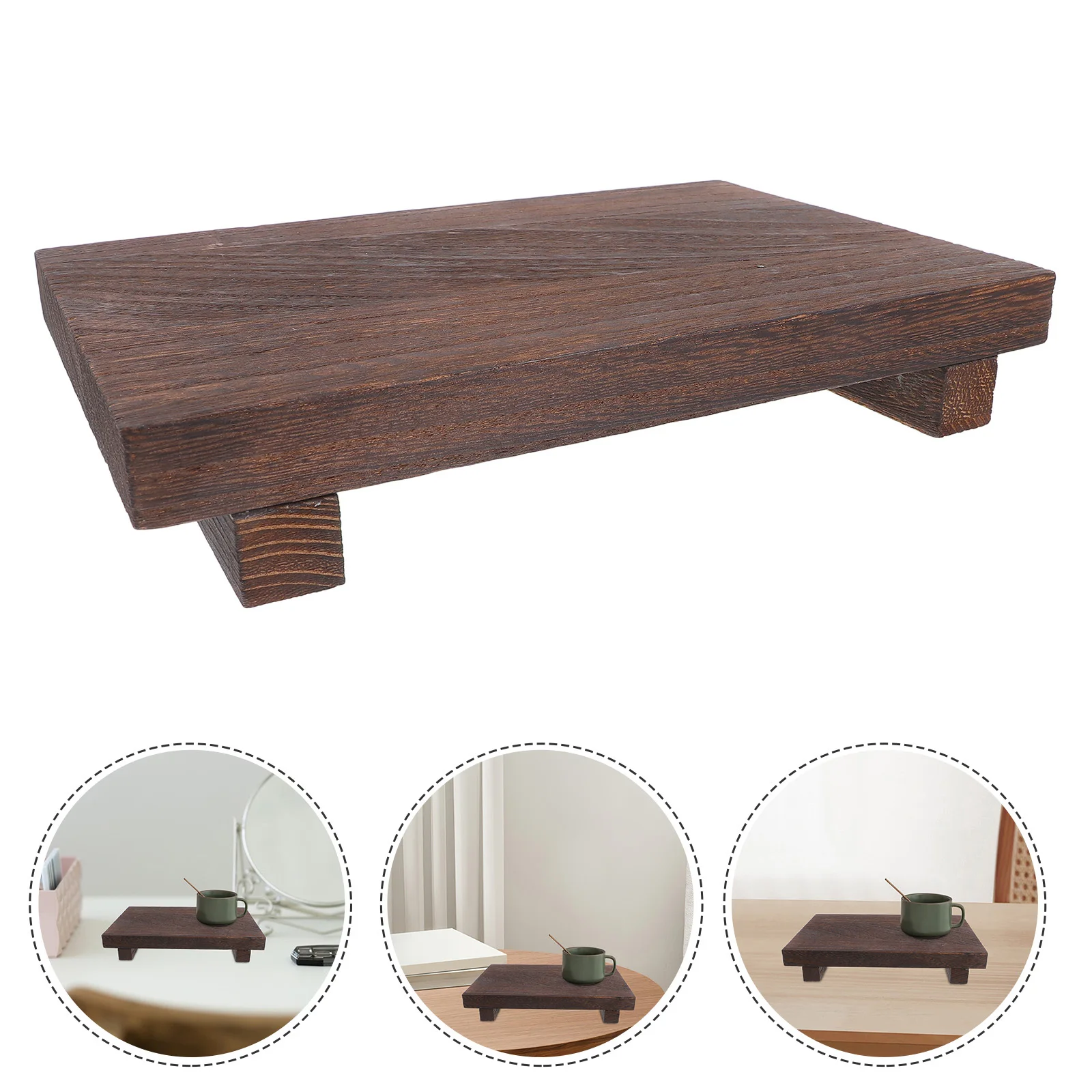 

Wooden Square Display Shelf Durable Organizer for Desk Collectibles Photo Board Home Decor Office Wooden Display Shelf