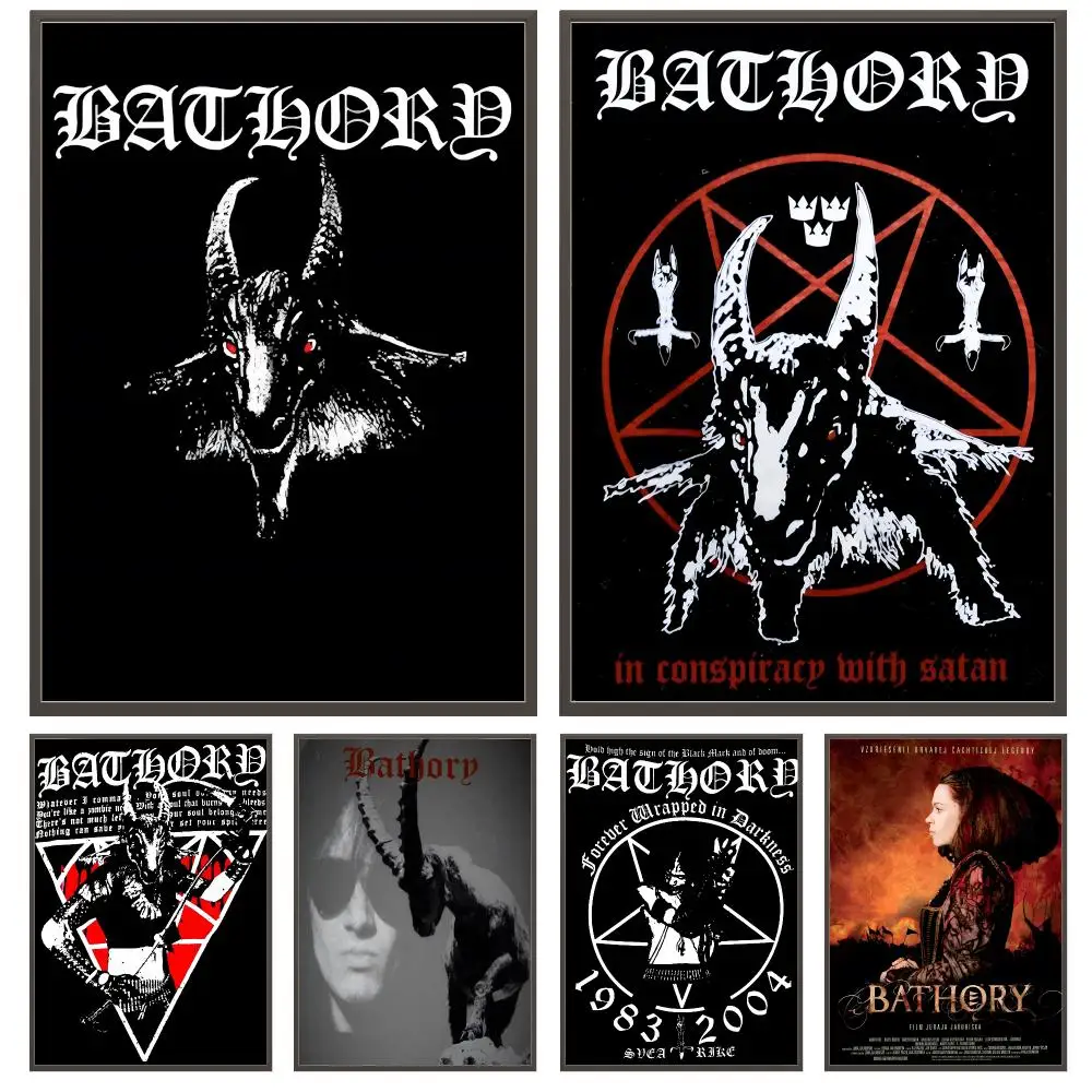 band Bathory Poster Poster HD Waterproof Self Adhesive Wall Art Print Decor for Bedroom Living Room Gift