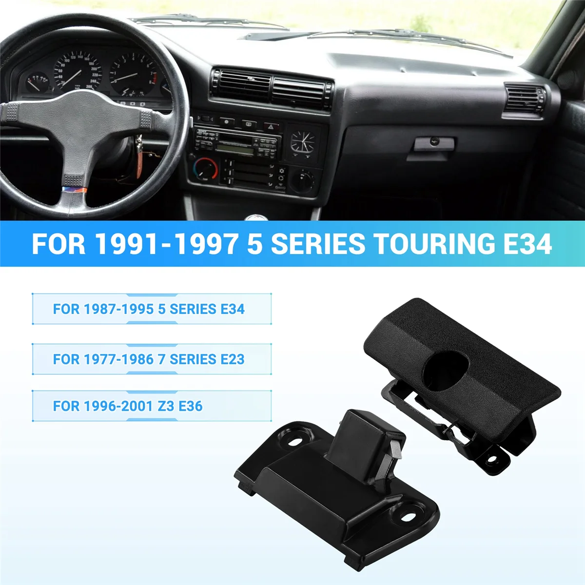 

Car Glove Box Latch Catch 51161946513 51161849472 for BMW E30 E34 E23 Upper and Lower Storage Box LatchJAS
