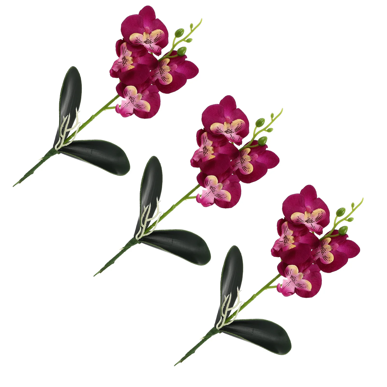 

3Pcs Simulated Mini Phalaenopsis Artificial Flower Decor Realistic for Home Office Table Arrangement Supplies