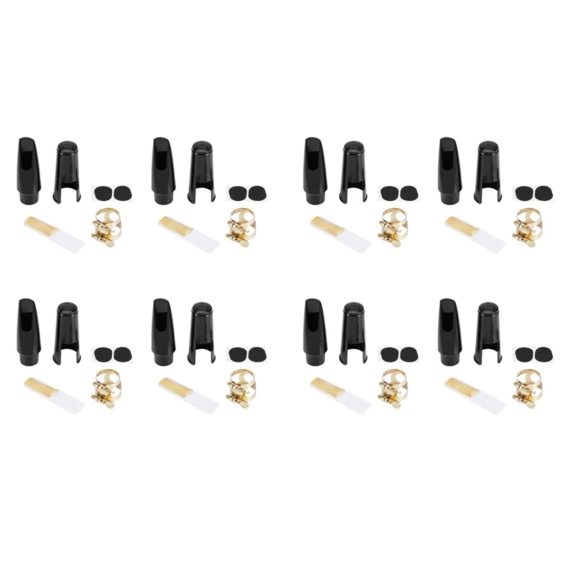 8X Alto Sax Saxophone Mouthpiece Plastic With Cap Metal Buckle Reed Mouthpiece Patches Pads Cushions