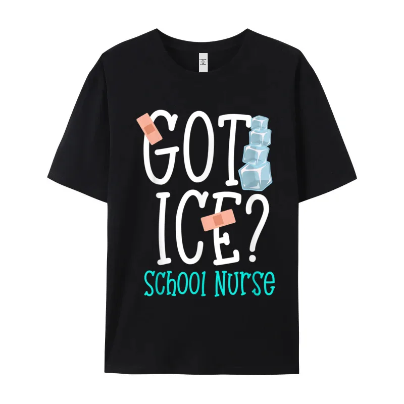 Retro Mens T Shirt Funny Got Ice School Nurse Gift Tops Tees Cotton O Neck Short Sleeve Birthday Tee-Shirt Summer