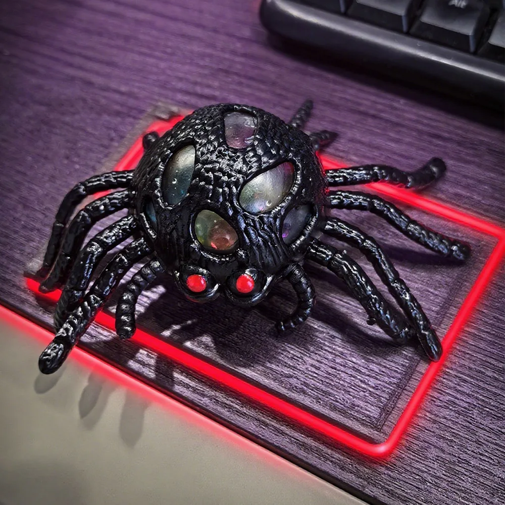 2025 لعبة الضغط الساخن العنكبوت الأسود الرعب الملونة حبة العنكبوت مكافحة الإجهاد الكرة الضغط لعب للأطفال الكبار هالوين هدية