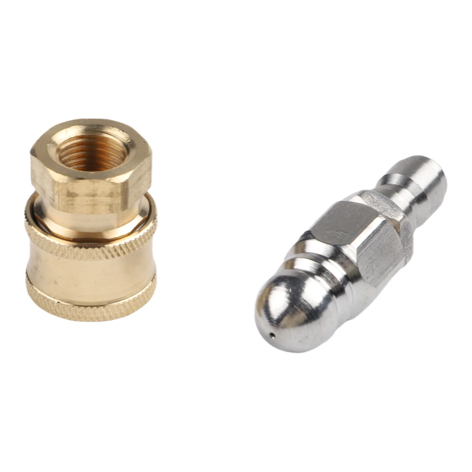 

Quick Connect Sewer Jetting Nozzle 5000 PSI with 14 inch Drain Cleaning Kit for Efficient Removal of Debris in Pipes