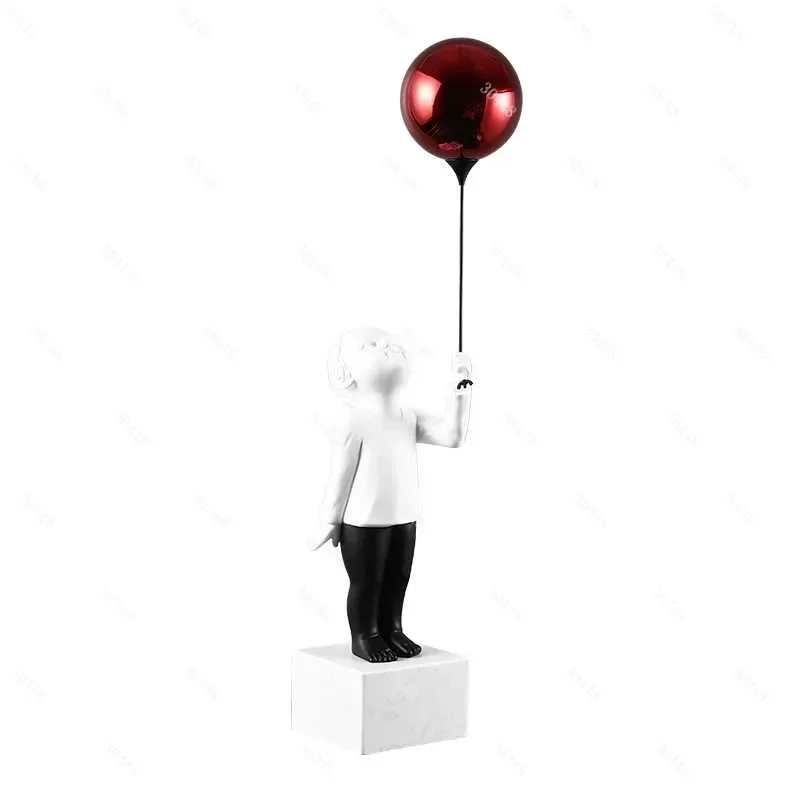 

TV Cabinet Decor Home Decoration Trendy Entrance Niche Luxury Boy Balloon Sculpture Open Shelf Living Room Ornament