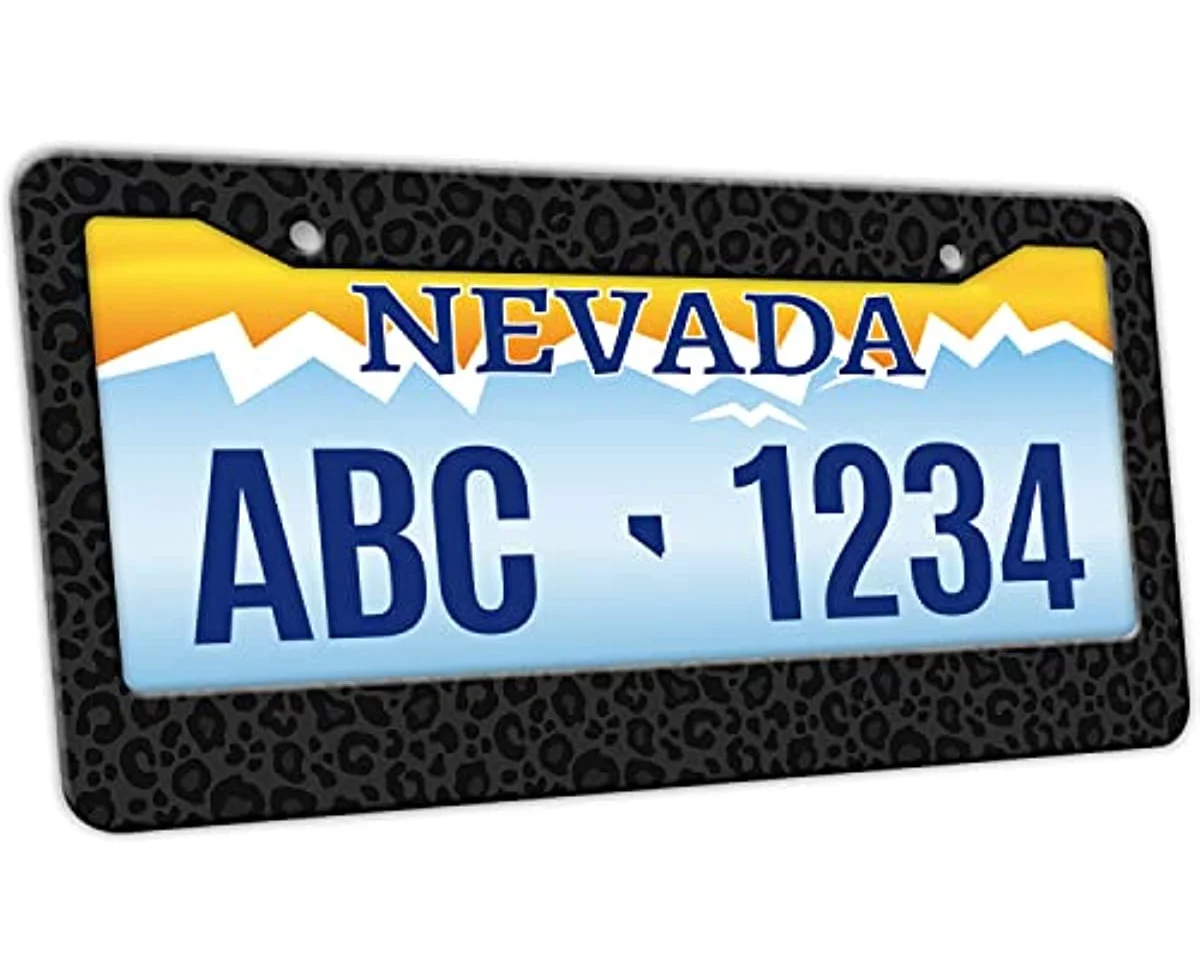 

Animal Leopard Print Dark License Plate Frame Dark Leopard License Plate Cover Car Tag Holder Metal License Plate Frame 12x6 In