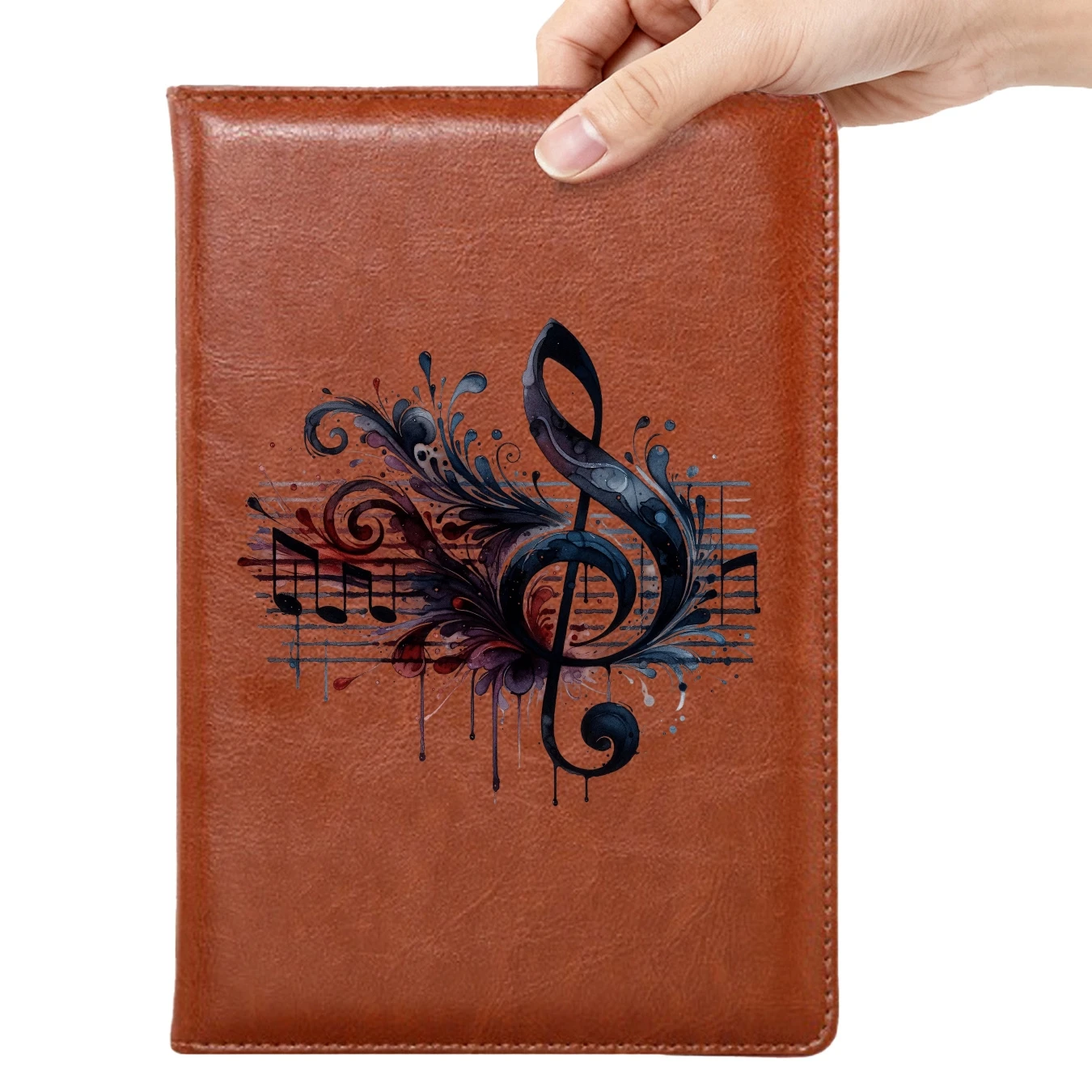 Watercolor Music Symbol Leathe - огляд і ціна Leather Work Diary Covers