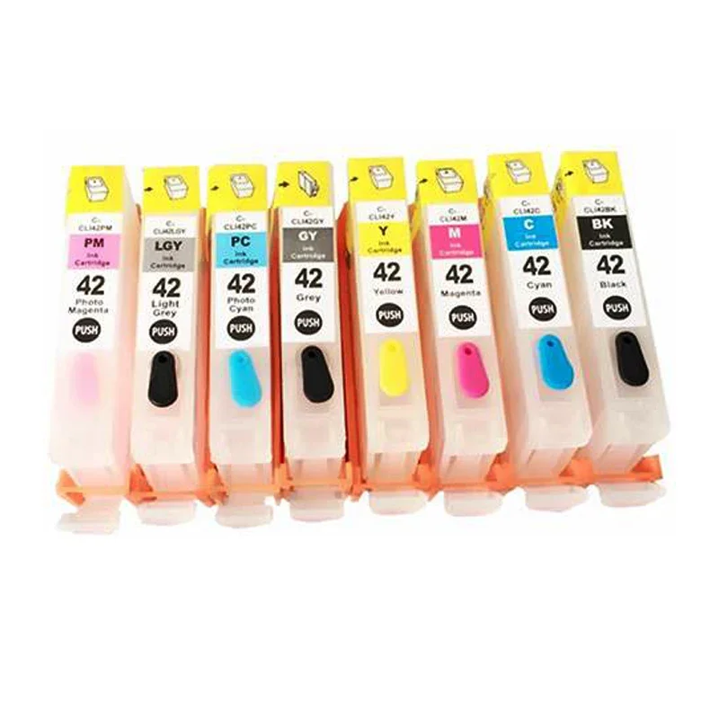 8color Refiilable Ink Cartridge Ink Cli 42 CLI 42 Ink Compatible for Canon Pixma Pro-100 Pro 100 Printer Cartridge Ink Refill