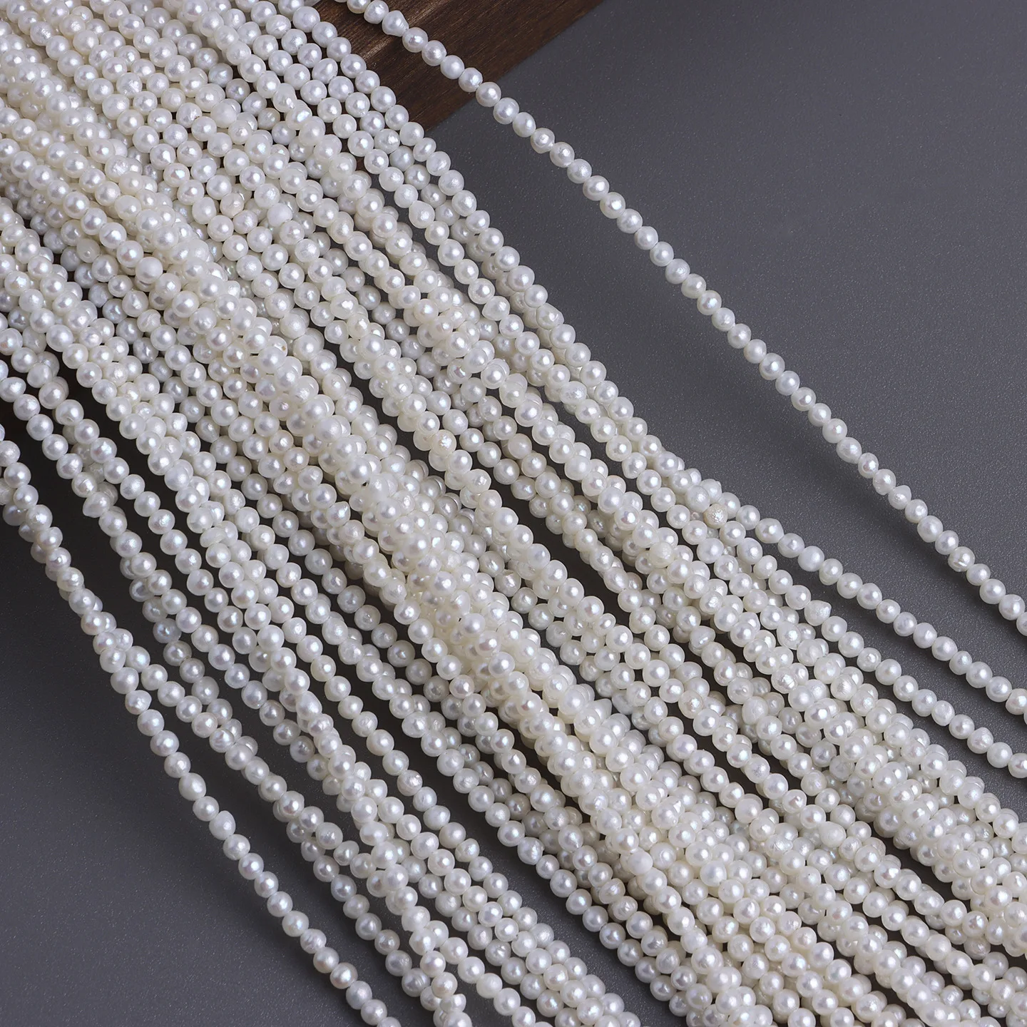 

Zhuji 3mm Near-round Small Pearls Natural Freshwater Pearls Loose Beads Handmade Beads DIY Material Wholesale