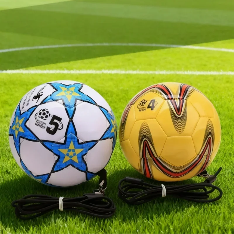 Bola Sepak Latihan Ukuran Standar 4/5 dengan Tali Bola Latihan Tahan Aus Remaja Anak-anak Pemula Sepak Bola Belajar Mandiri